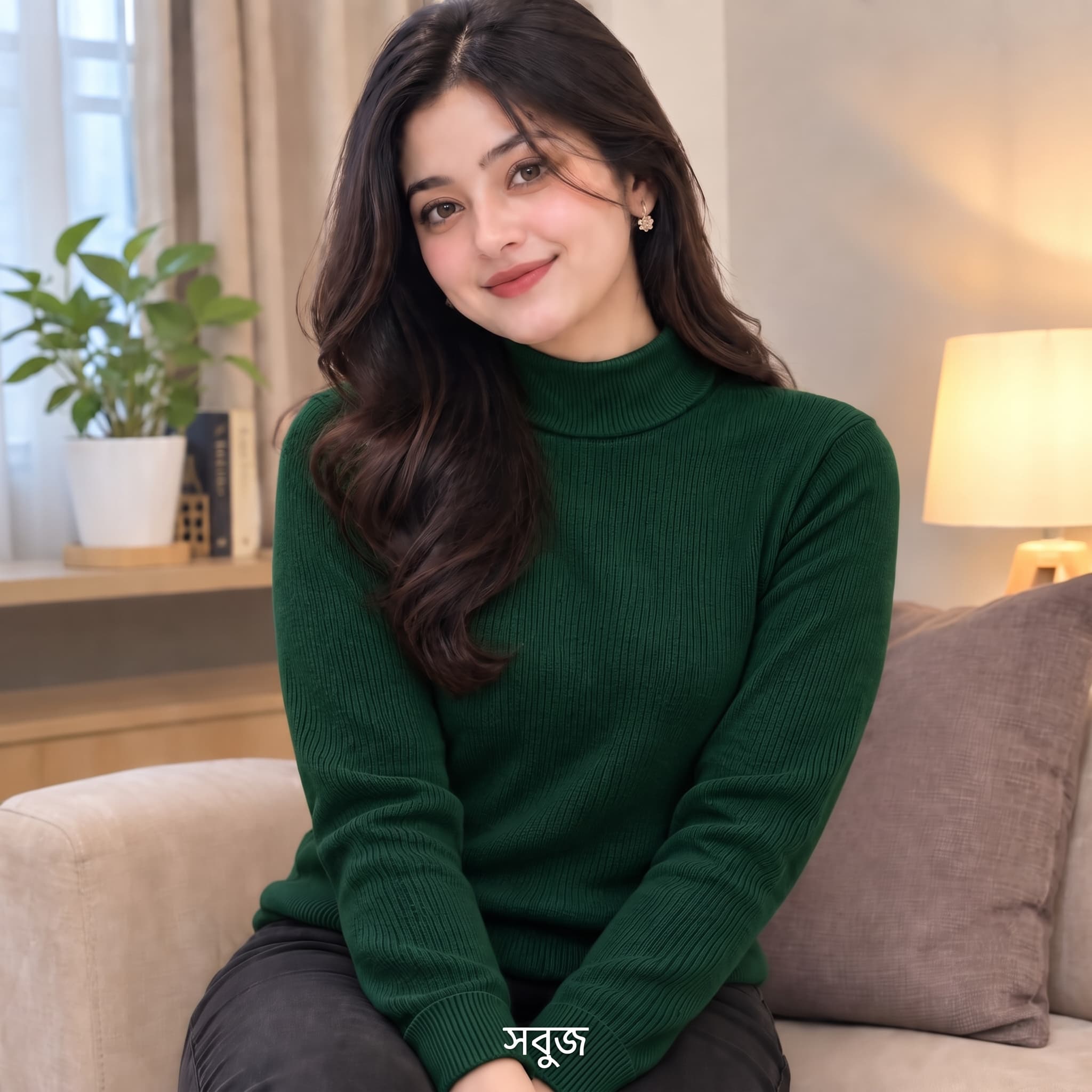 Ribbed High Neck Sweater