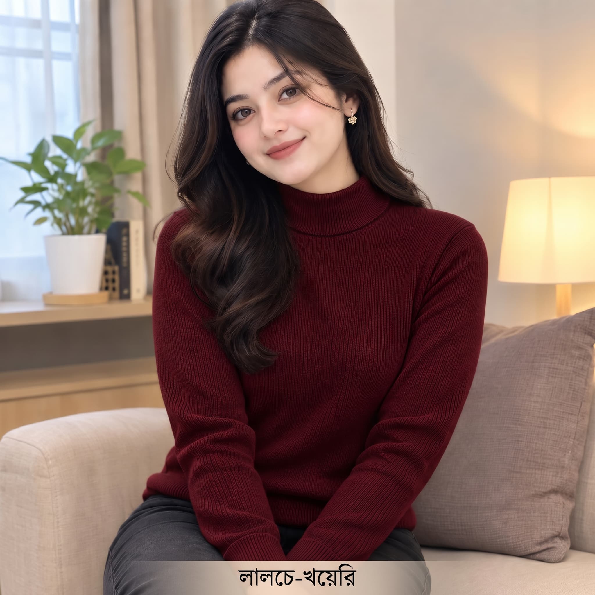 Ribbed High Neck Sweater
